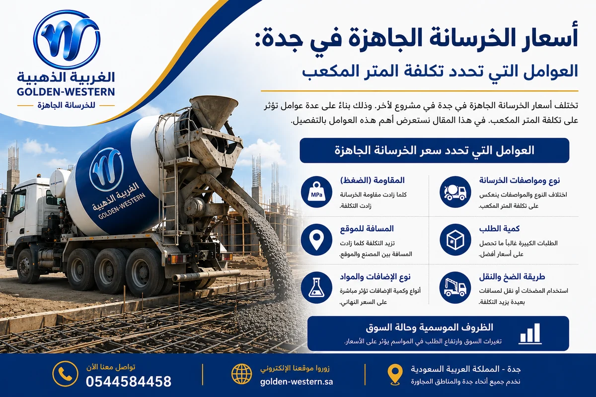 أسعار الخرسانة الجاهزة في جدة والعوامل المؤثرة في تكلفة المتر المكعب